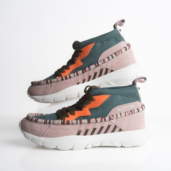 VALENTINO GARAVANI Mens Heroes Tribe Stretch-knit  Suede Sneakers EU 41 US 8 main image 8